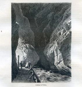 Schweiz, Der Abgrund von Pfäfers ...Original-Holzschnitt..1864 - Picture 1 of 1