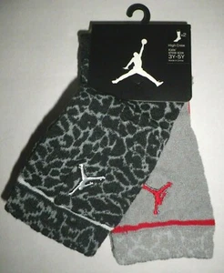 Nike Air Jordan Boys 2 PAIR Crew Socks 7-9 Anthracite Black Gray Kids Shoe 3Y-5Y - Picture 1 of 4