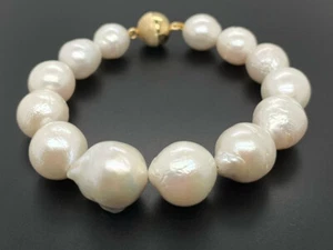 SCHMUCKJAGD ARMBAND 925/-SILBER VERGOLDET MIT SWZP & MAGNETVERSCHLUSS - Imagen 1 de 4