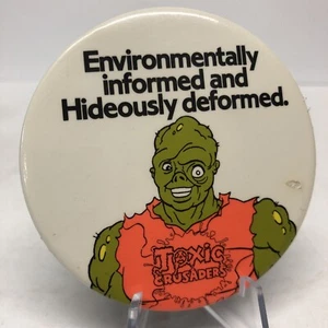 RARE Original Pin TOXIC CRUSADERS Toy Toxie Promotional Button 3" - Picture 1 of 2