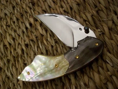 CUSTOM THAILAND KNIFE / MOTHER OF PEARL / BLACK PEARL / NEW 2017 - Image 1 of 4