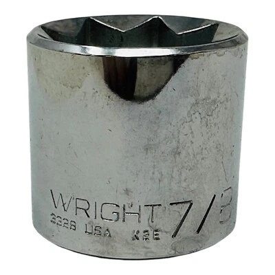 WRIGHT TOOL 3328 8 POINT STANDARD SAE SOCKET 7/8" 3/8" DRIVE NEW/NOS - Image 1 of 4