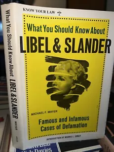 What You Should Know About Libel and Slander By Michael F Mayer HC Book 1968 - Picture 1 of 10