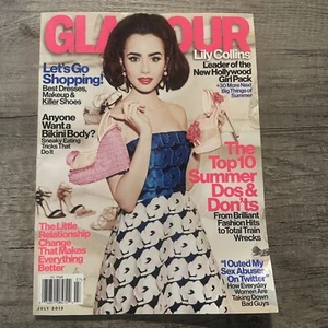 2013 JULY GLAMOUR MAGAZINE - LILY COLLINS - FRONT COVER - PB 2279 - Picture 1 of 4