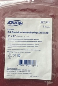 Dukal 221 Confezione non aderente emulsione di olio 3"" x 8"" - 5 unità - Foto 1 di 2