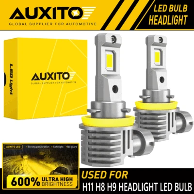 AUXITO H11 H8 LED Headlight Fog Light Bulbs Kit YELLOW GOLDEN High Low Beam EA - Image 1 of 4