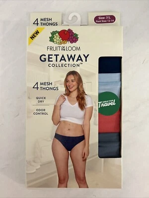 Fruit Of The Loom Getaway Collection Mesh Thongs 4-Pack Size 7/L - Image 1 of 4
