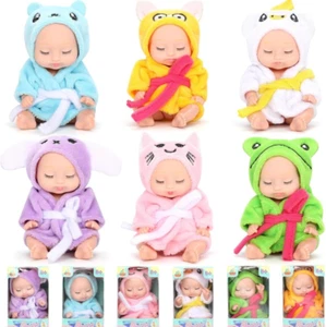 4 Inch Mini Baby Dolls 6Pcs Set Realistic Baby Dolls Toys with Cute Handmade Dol - Picture 1 of 17