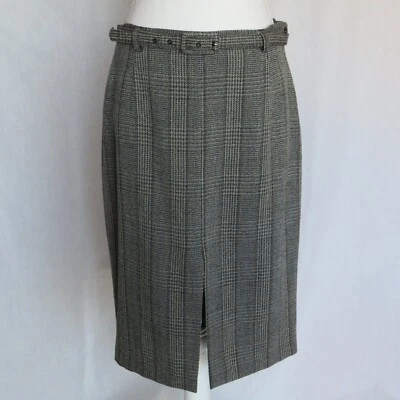 Petite Sophisticate Women’s Grey Pencil Belted Striped Lana Wool Skirt size P - Image 1 of 4