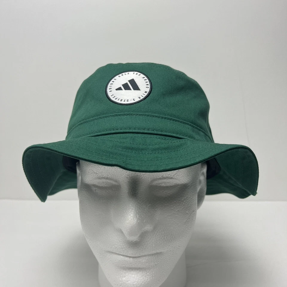 ADIDAS Golf Woven Badge Unisex Bucket Hat Collegiate Color Green One Size IM9230