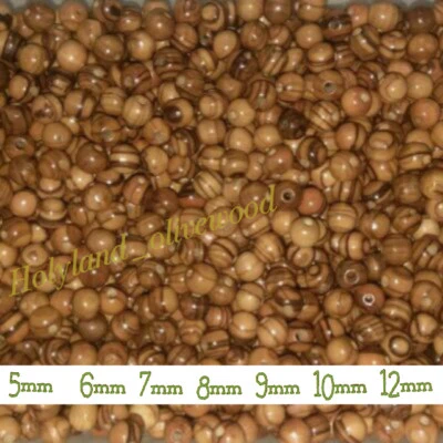 12mm ~ OLIVE WOOD BEADS Holy Land Bethlehem Jerusalem  Rosary Bracelet Necklace - image 1 of 4