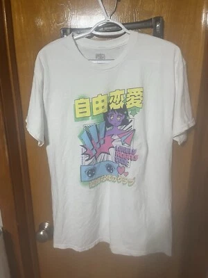 Brisco Brands Large White Short Sleeve Anime Graphic Lonely Hearts Club T-Shirt - Image 1 of 4
