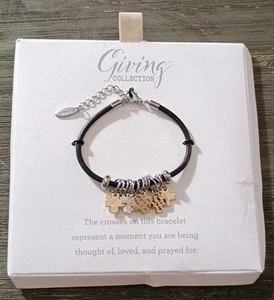 Demdaco Giving Collection Armband Silber Goldfarben Kreuze Neu - Bild 1 von 5