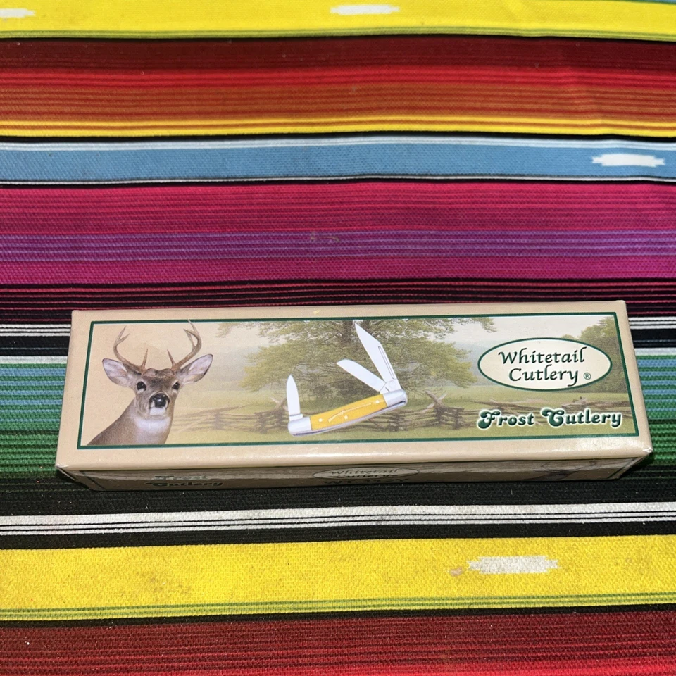 Cuchillo de bolsillo Whitetail Cutlery WT-112Y de 3 hojas nuevo en caja Wrangler Foto 1 de 3