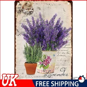 Lavender Retro Metal Plate Tin Sign Plaque Vintage Wall Art Poster Home Decor - Picture 1 of 12
