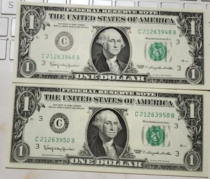 2 $1 Dollar Federal Reserve Schein 1963 Stempelglanz Philadelphia PA - Bild 1 von 1