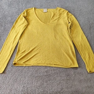 Poetry Pullover Pulli leicht UK Gr. 12 olivgrün 65% Leinen 35% Baumwolle - Bild 1 von 13