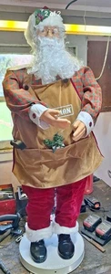 Gemmy Life Size Tall Animated Singing Dancing CRAFTSMAN SANTA Vintage - Picture 1 of 3