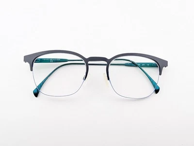 Tommy Hilfiger Eyeglasses, Frames Only, TH 1385 QFY, 50-20-145, Metal, Blue/Teal - Image 1 of 4