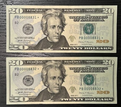 $20 Dollar Bill - Star Note - 2017A Series - Very Low Serial Number - Low Run - Image 1 of 4