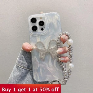 W/Lanyard Bow Phone Case For iPhone 16 15 14 Pro Max Plus 13 11 12 XS XR Cover - Picture 1 of 8