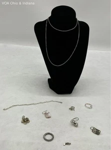 Sterling Silver Scrap Lot Rings Necklaces Pendant Bracelet MORE - Picture 1 of 11