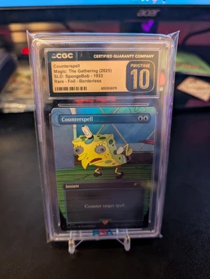 CGC 10 PRISTINE Counterspell 1933 MTG Spongebob SLD Secret Lair Rainbow Foil - Image 1 of 2