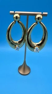 25g Gold-Plated Sterling Silver Teardrop Earrings – Sparkling Cubic Zirconia Acc - Picture 1 of 4