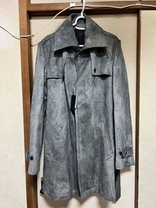 Tornado Mart Trench Coat Men's LL Gray Suede Look Casual to Formal JAPAN - Picture 1 of 6