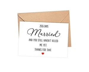 2555 Days Married Card - Funny 7th Wedding Anniversary Card - 7 Year - Picture 1 of 4
