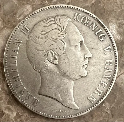 1853 German States-Bavaria 2 Thaler 3-1/2 Gulden Silver Coin - Image 1 of 4