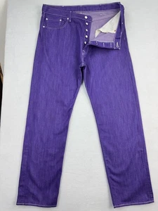 Levi’s 501 Denim Jeans Herren 40x34 Original Shrink to Fit Lila Button Fly - Bild 1 von 12