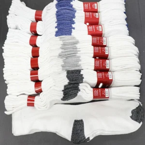 5-200 Dz Men's Cotton Moisture Breathable Crew Socks White Colors Wholesale Lot - Picture 1 of 14