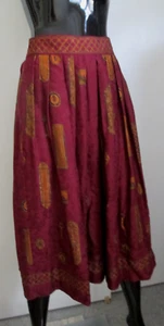 Gonna plissettata vintage Herman Geist taglia 12 100% rayon maestosa stampa egiziana - Foto 1 di 9
