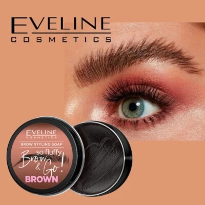 Eyebrow Shaping Styling Soap Brown Eveline So Fluffy Long Lasting Makeup Eyebrow - Image 1 of 3