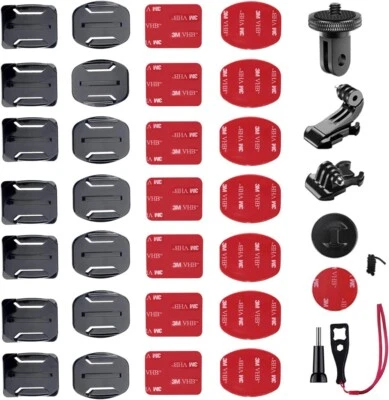 Support de Fixation Adhésif Incurvé et Plat, 36 Pièces pour Casque GoPro, - Photo 1/4