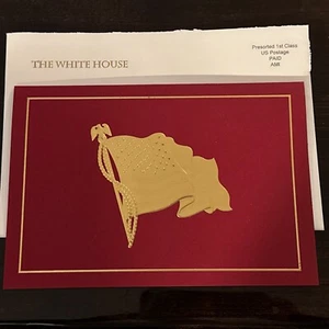 2019 WEISSES HAUS FROHE WEIHNACHTEN & FROHES NEUES JAHR KARTE DONALD TRUMP MIT UMSCHLAG - Bild 1 von 10