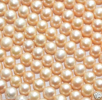50pcs Naturel Rose Perle D'Eau Douce Rond Perles No Modification, Environ 7-8 MM - Photo 1/2