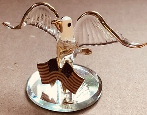 Glass Eagle with USA Flag Figurine American Flag Home Decor - Picture 1 of 6