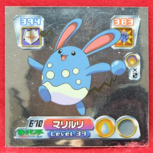 Azumarill Silver Pokemon Seal Sticker Level.39 670 2004 Nintendo Japanese F/S - Picture 1 of 10