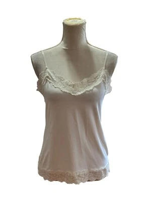 Camiseta sin mangas Cami con ribete de encaje Mercado Negro Casa Blanca Y2K Office Siren Corp Core Talla M Foto 1 de 4