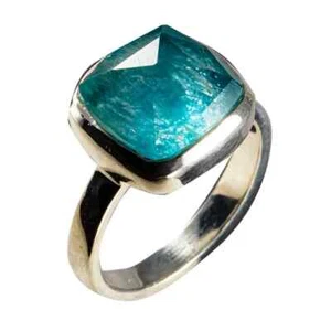 Lenox Apatit & 925 Sterling Silber Doublet Ring - Bild 1 von 7