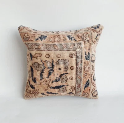 Rug Pillow Cover Handmade Ethnic Rug Tribal Rustic Lumbar Cushion Case - Image 1 of 4