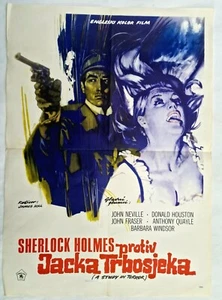 A STUDY IN TERROR SHERLOCK HOLMES VS.JACK THE RIPPER 1965 RARE YUGO MOVIE POSTER - Picture 1 of 3