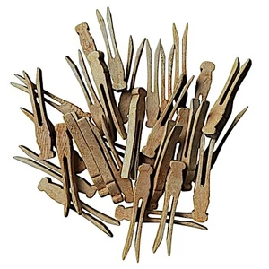Vintage Holz Wäscheklammern für Kleidung/Handwerk Dekor 3 3/4" (Posten von 30) - Bild 1 von 2