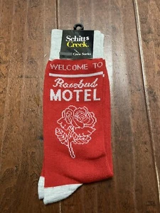 Schitts Creek Red Rosebud Motel Crew Socks New NWT - Picture 1 of 5