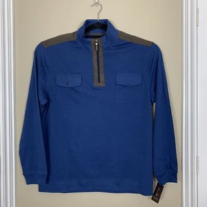 Pullover maglia uomo Tasso Elba raffinata 1/2 zip taglia XL blu navy nuovo con etichetta - Foto 1 di 5