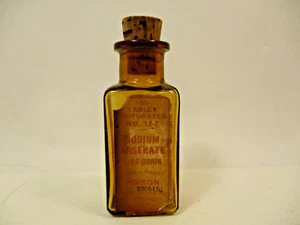 EMPTY Antique Small Pharmacy Bottle Sodium Arsenate Arenic Poison Parke Davis - Picture 1 of 7