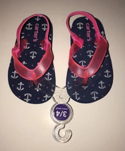Carters Baby Girl Flip Flop Sandals Size 3/4 Extra Small Brand New! - Picture 1 of 1