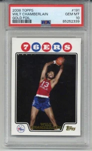 2008 TOPPS GOLD FOIL WILT CHAMBERLAIN CARD 76ERS PSA 10 LOW POP 2 VERY RARE - Picture 1 of 2